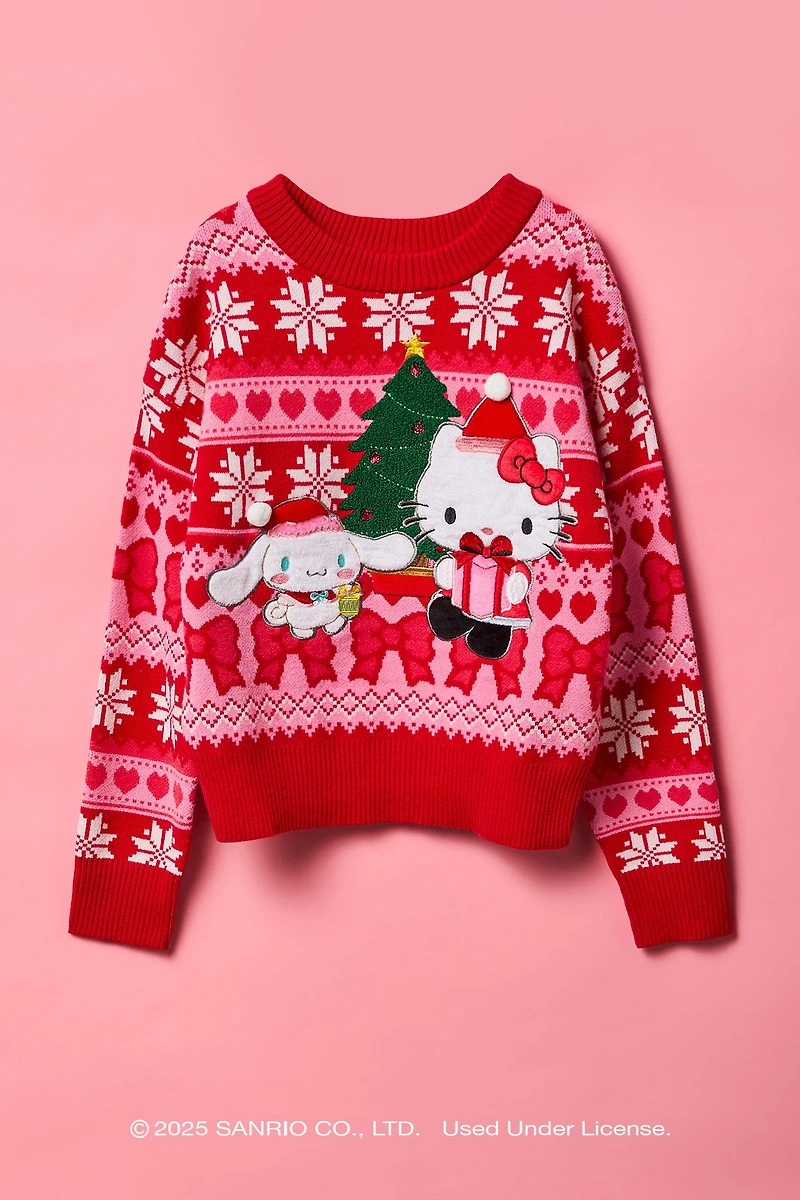 Hello Kitty® & Cinnamoroll™ Girls Christmas Sweater