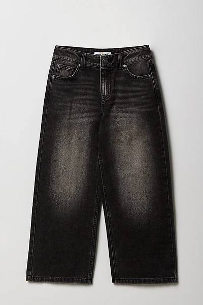 Girls Mid Rise Wide Leg Jean