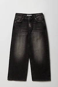 Girls Mid Rise Wide Leg Jean