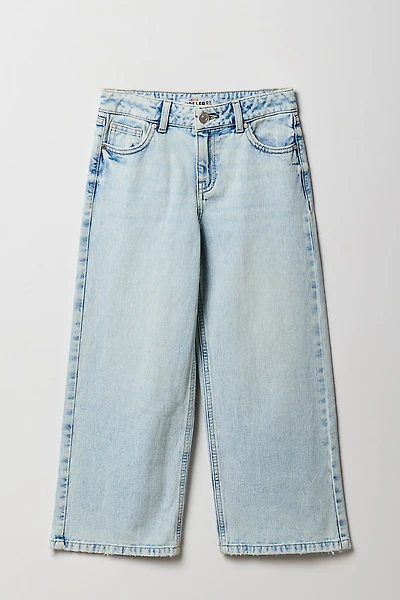 Jean mi-taille à jambe large pour fille