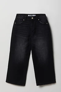 Girls Mid Rise Super Baggy Black Jean
