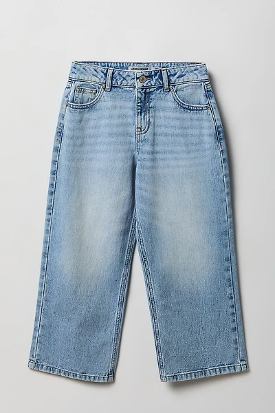 Jean super baggy à taille montante pour fille