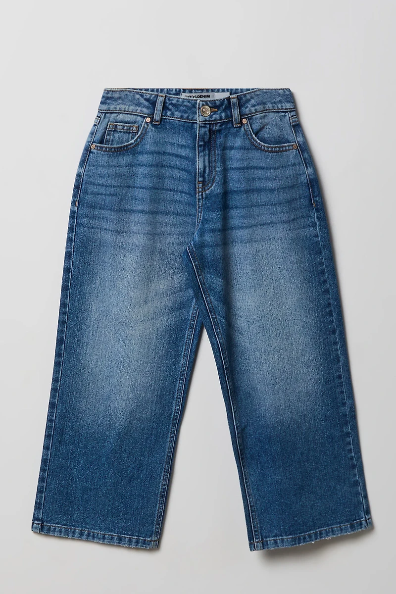 Jean super baggy mi-taille moyen pour fille