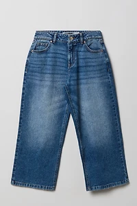 Jean super baggy mi-taille moyen pour fille