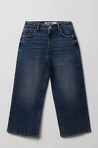Jean super baggy mi-taille extensible pour fille