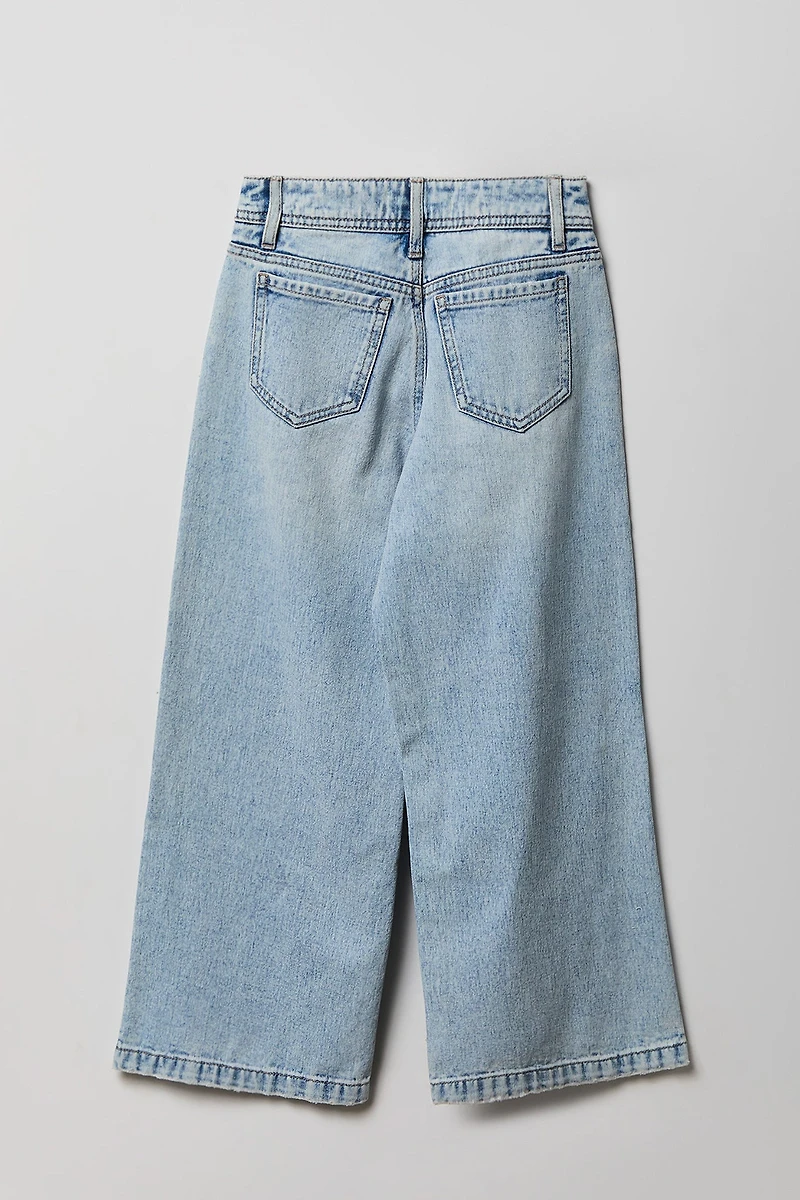 Girls High Rise Wide Leg Jean