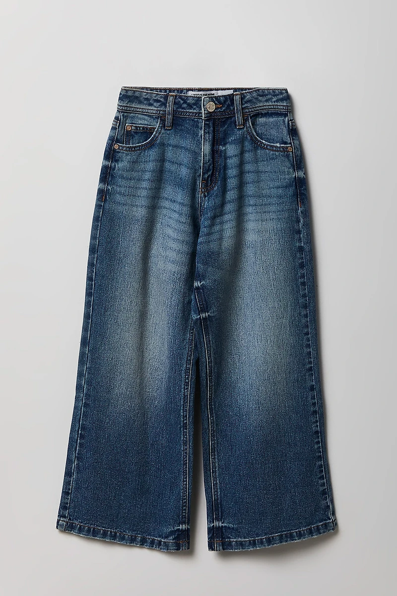 Girls High Rise Wide Leg Jean