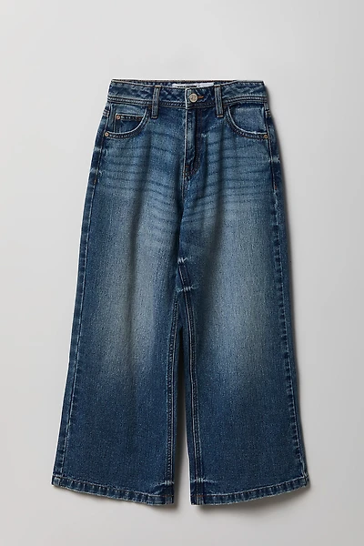 Girls High Rise Wide Leg Jean
