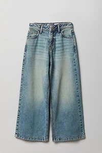 Girls High Rise Wide Leg Jean