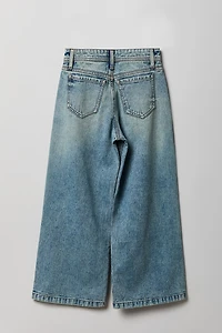Girls High Rise Wide Leg Jean