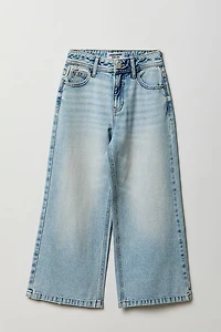 Girls High Rise Wide Leg Light Jean
