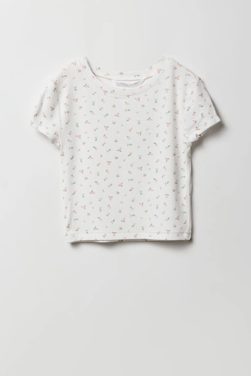 Girls Ribbed Baby T-Shirt