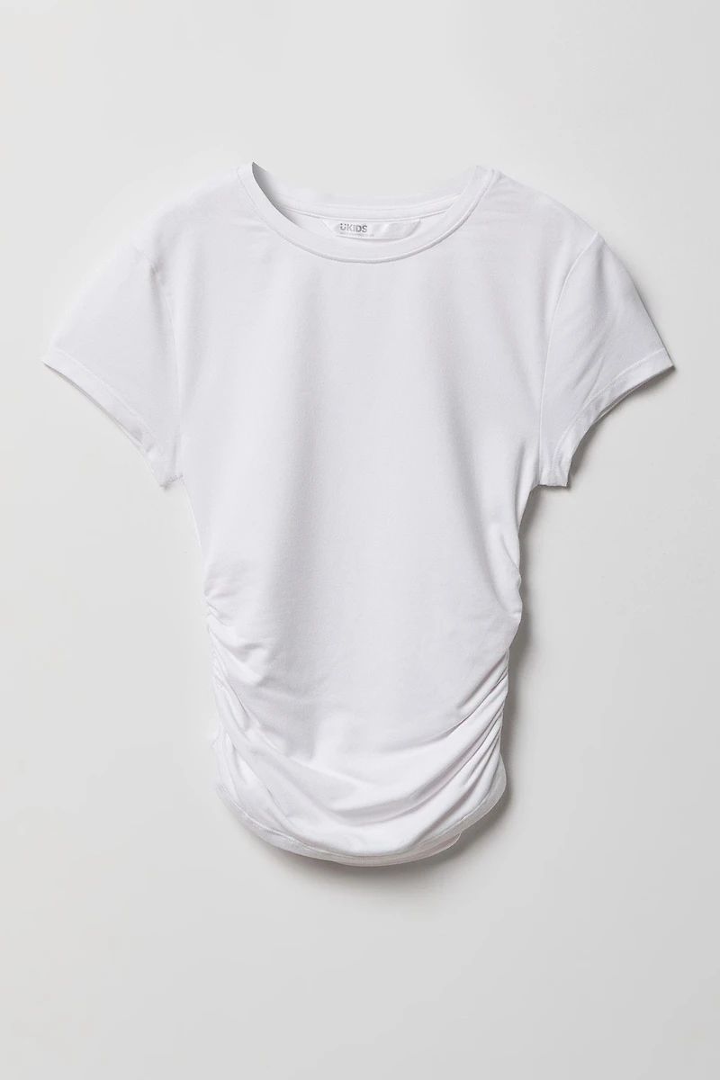 T-shirt profilé cintré en tissu lourd de luxe pour fille