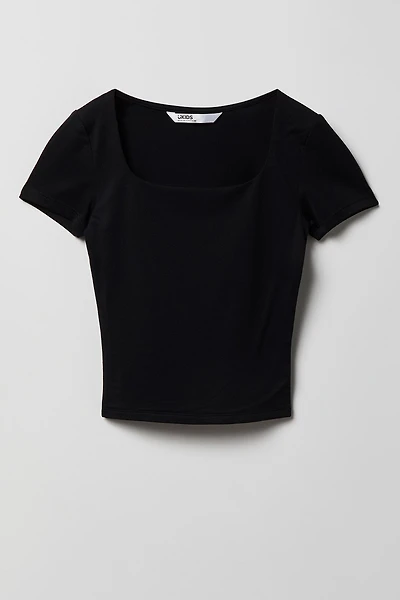 Girls Luxe Heavy Contour Square Neck T-Shirt