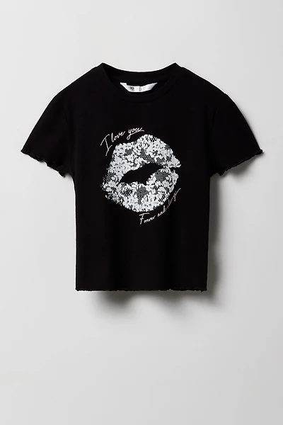 Girls Graphic Ribbed Baby T-Shirt