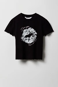 Girls Graphic Ribbed Baby T-Shirt