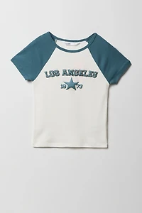 Girls Puff Print Raglan T-Shirt