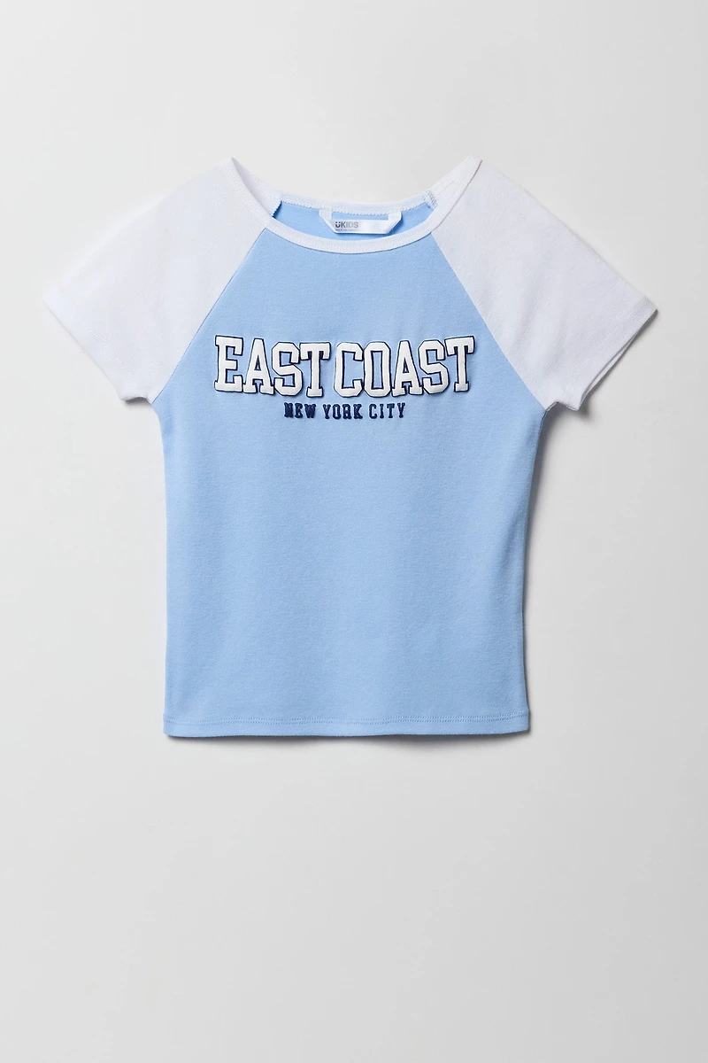 Girls Puff Print Raglan T-Shirt