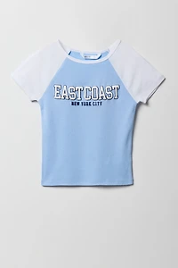 Girls Puff Print Raglan T-Shirt