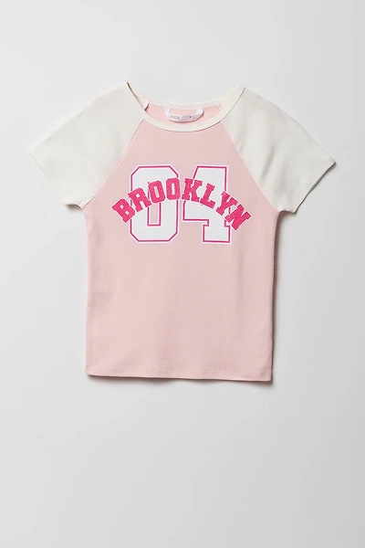 T-shirt raglan imprimé pour fille
