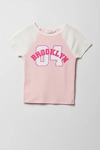 T-shirt raglan imprimé pour fille