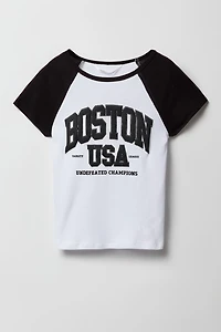 T-shirt raglan imprimé pour fille