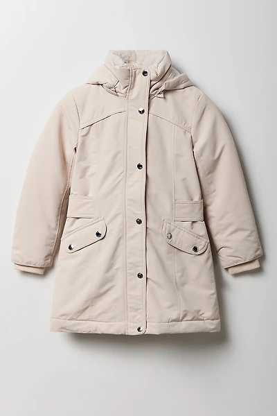 Parka à doublure en similifourrure pour filles