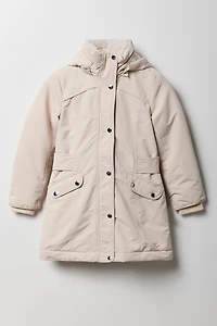 Parka à doublure en similifourrure pour filles