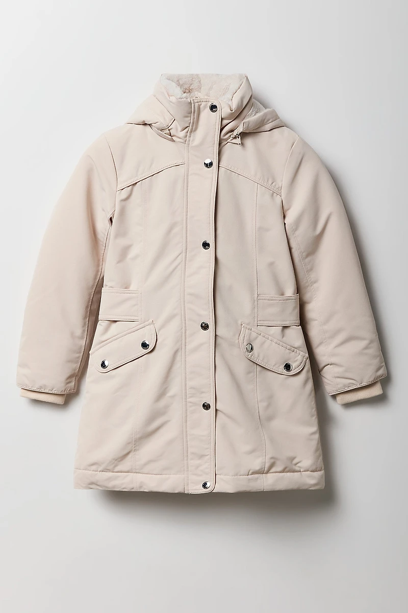 Girls Faux Fur Lined Parka