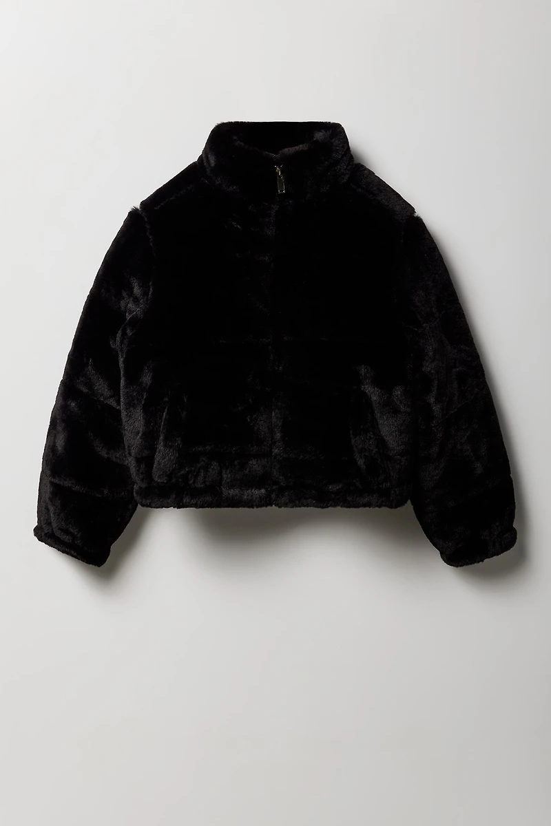 Blouson matelassé boutonné pour filles