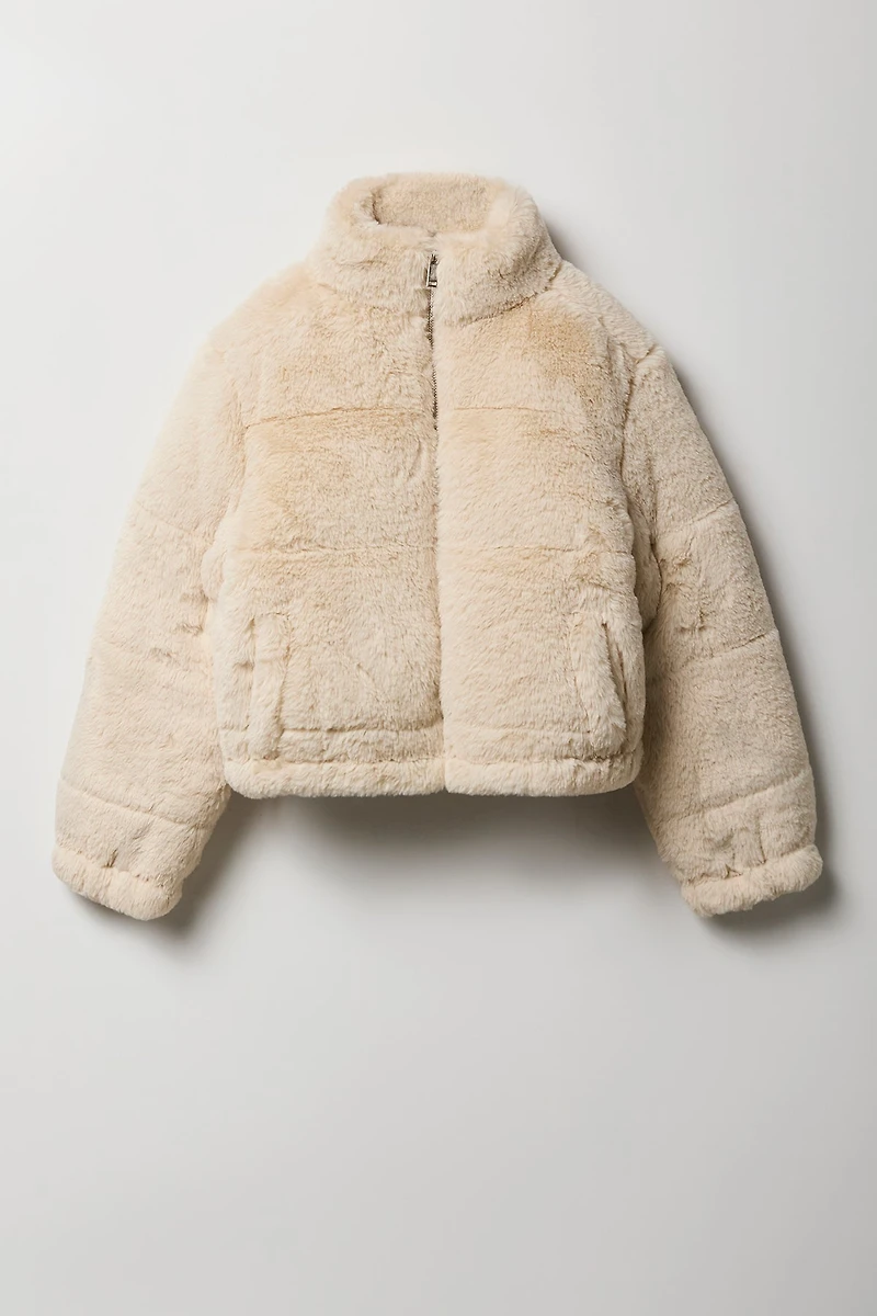 Blouson matelassé boutonné pour filles