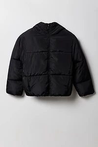 Girls Faux Fur Lined Puffer Jacket