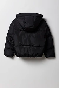Blouson matelassé doublé de similifourrure pour filles