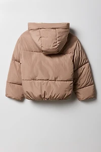 Blouson matelassé doublé de similifourrure pour filles