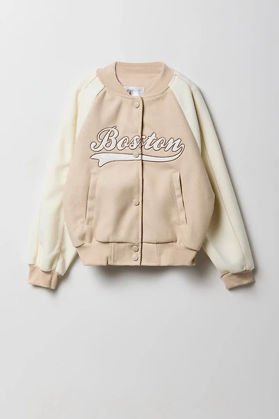 Blouson aviateur avec motif brodé City en sergé