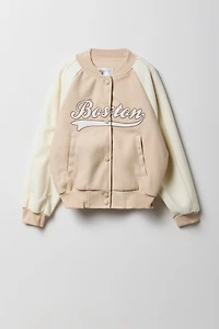 Blouson aviateur avec motif brodé City en sergé