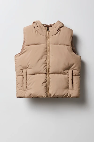 Gilet matelassé à capuchon pour filles