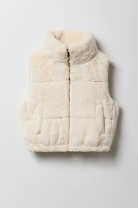 Gilet matelassé en similifourrure pour filles