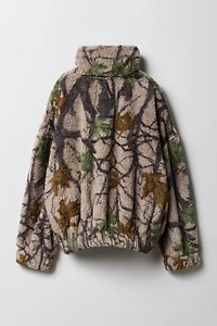 Blouson d'aviateur en sherpa avec glissière pour filles