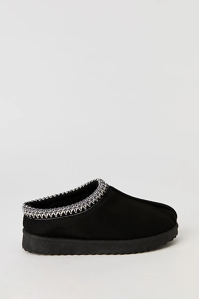 Girls Faux Suede Embroidered Slipper Booties