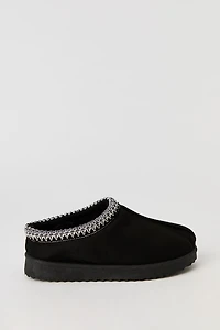 Girls Faux Suede Embroidered Slipper Booties