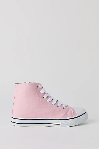 Girls Canvas High Top Lace Up Sneaker