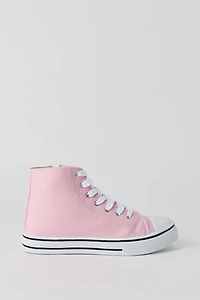 Girls Canvas High Top Lace Up Sneaker