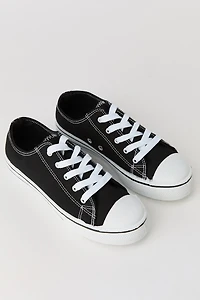 Girls Canvas Low Top Lace Up Sneaker