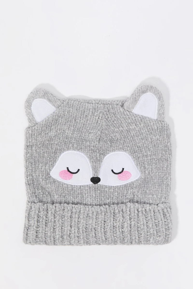 Girls 3D Fox Beanie