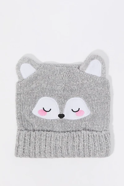 Girls 3D Fox Beanie