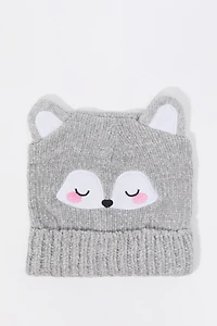 Girls 3D Fox Beanie