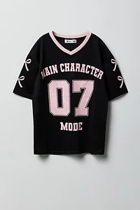 Girls Graphic Mesh Jersey Top