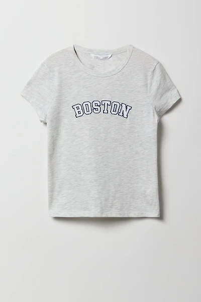 T-shirt avec motif brodé Boston pour fille