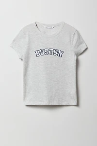 T-shirt avec motif brodé Boston pour fille
